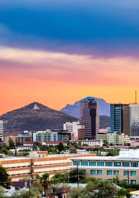 Downtown Tucson At Sunset