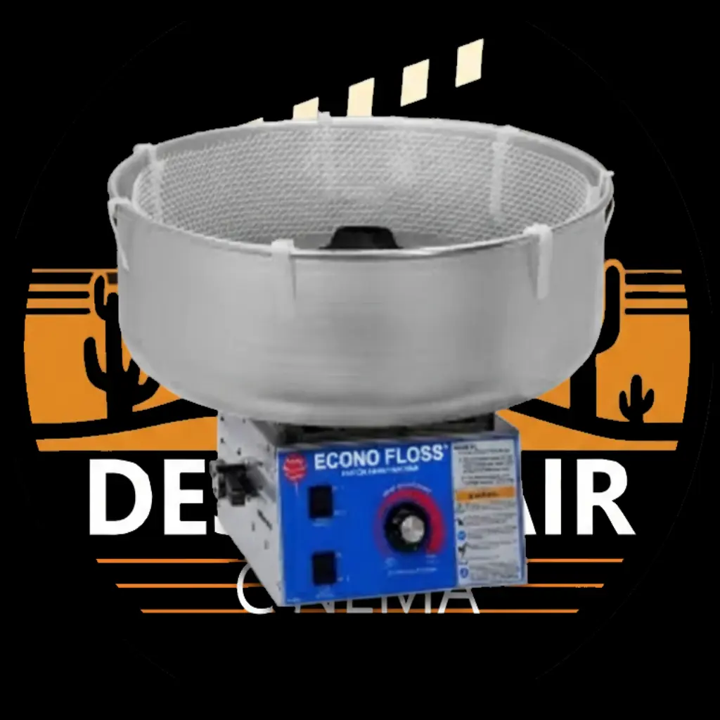 A commercial-grade cotton candy machine, ready to spin sugar floss for an event.