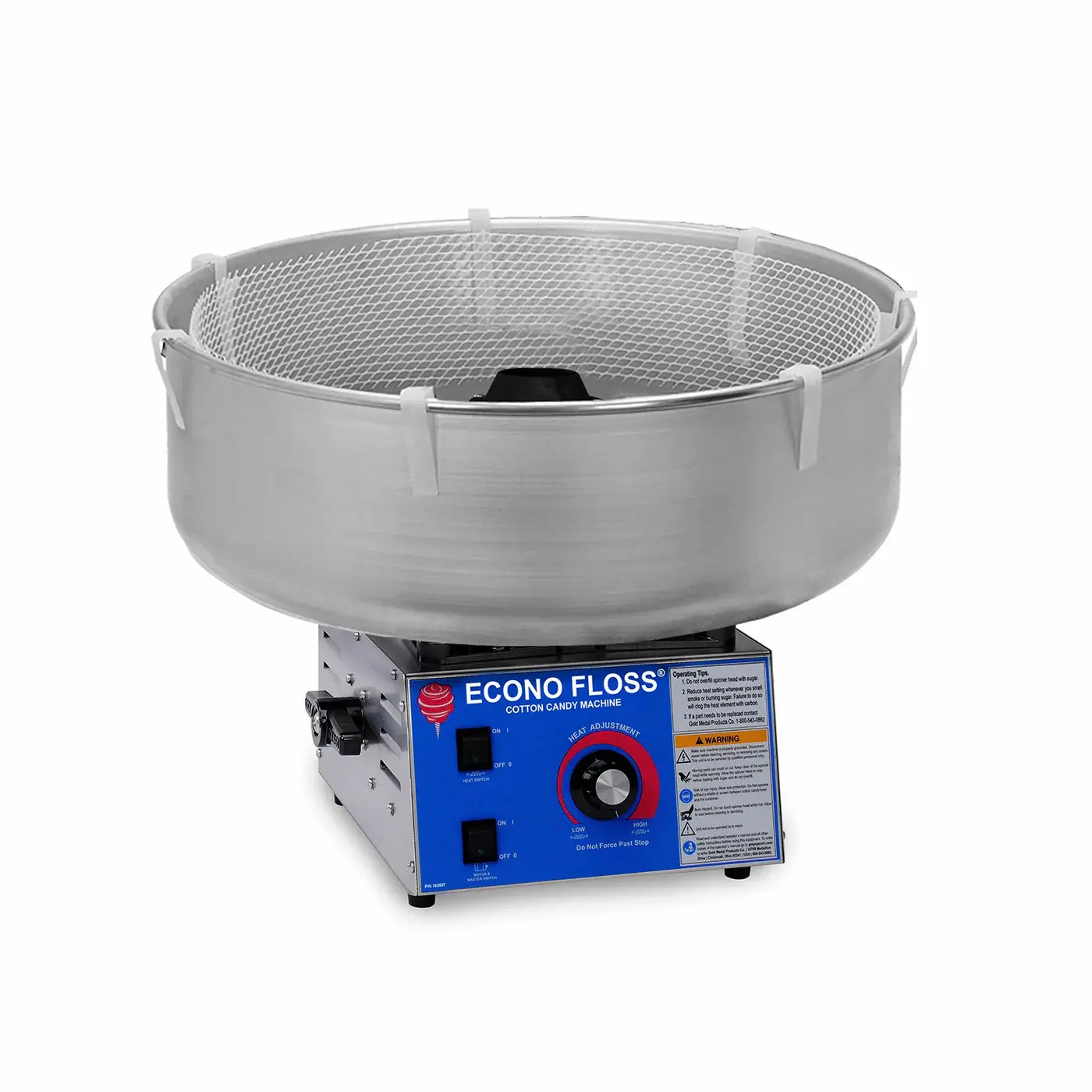 Commercial cotton candy machine ready for an event